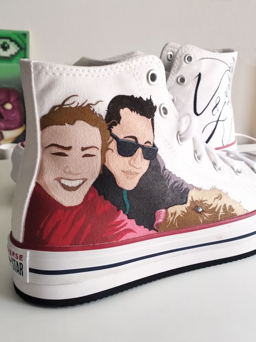 converse pintadas a mano personalizadas boda
